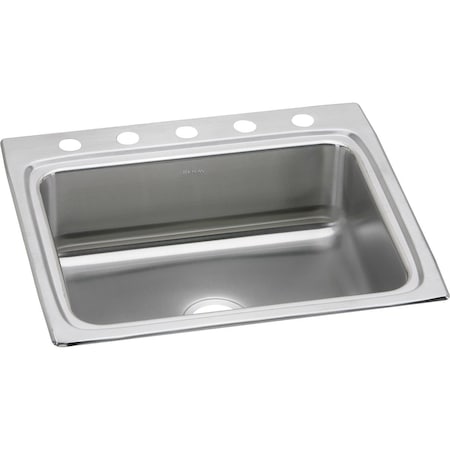 Elkay Lustertone Ss 25X22X8.1 Single Bowl Drop-In Sink With Quick-Clip LRQ25225